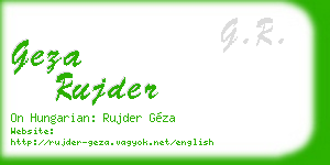 geza rujder business card
