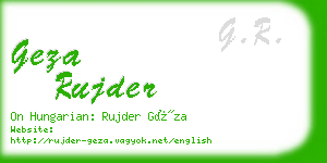 geza rujder business card